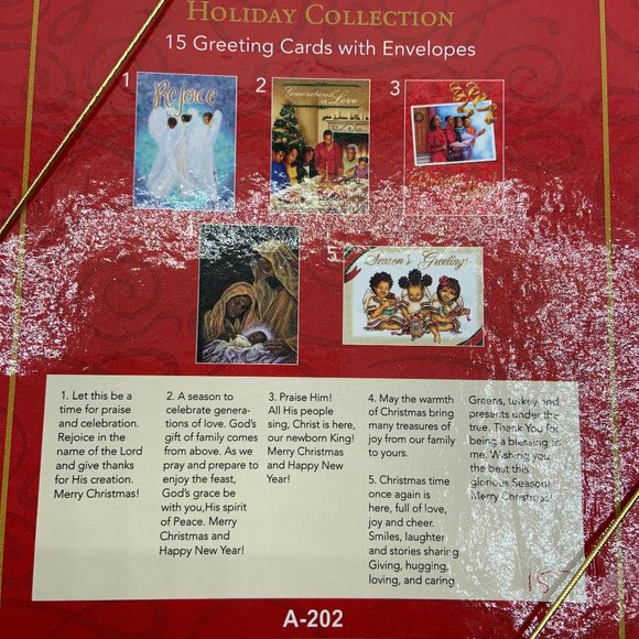 African American Expression Holiday Collection Christmas Cards - Rejoice A-202 - Picture 3 of 3